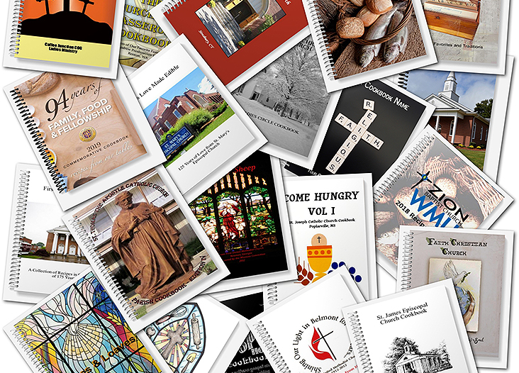 Professionally designed church fundraising cookbook covers available on CookbookFundraiser.com