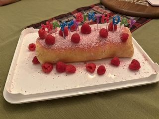 Raspberry Swiss Roll Cake image
